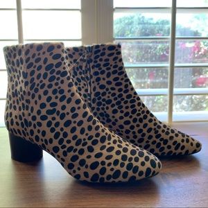 CAVALLINI Italian Leather/Horse hair leopard print booties 8.5